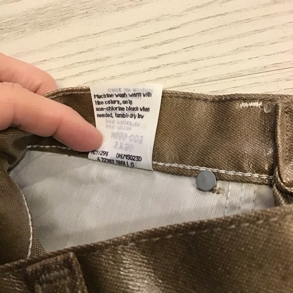 Wrangler Vintage 25 x 36 Coated High-Rise Gold/Beige Women’s Jeans Made In USA - Picture 9 of 12